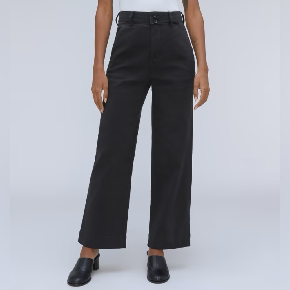 Organic cotton high waisted wide leg pants